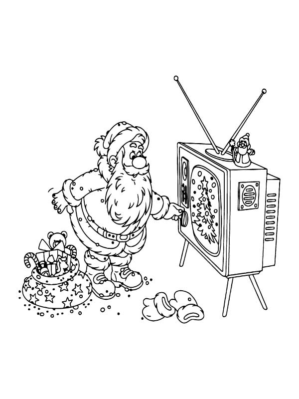 Santa Claus Watching TV Coloring Page Free Printable Coloring Pages Santa Claus Watching TV Coloring Page Free Printable Coloring Pages