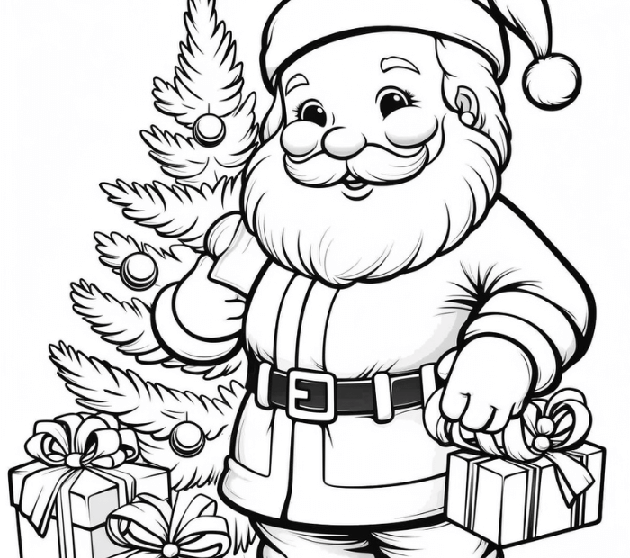 Santa Coloring Pages Hue Therapy