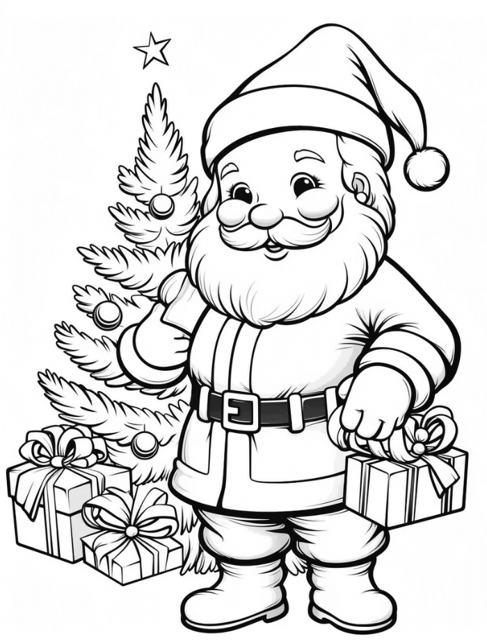 Santa Coloring Pages Hue Therapy