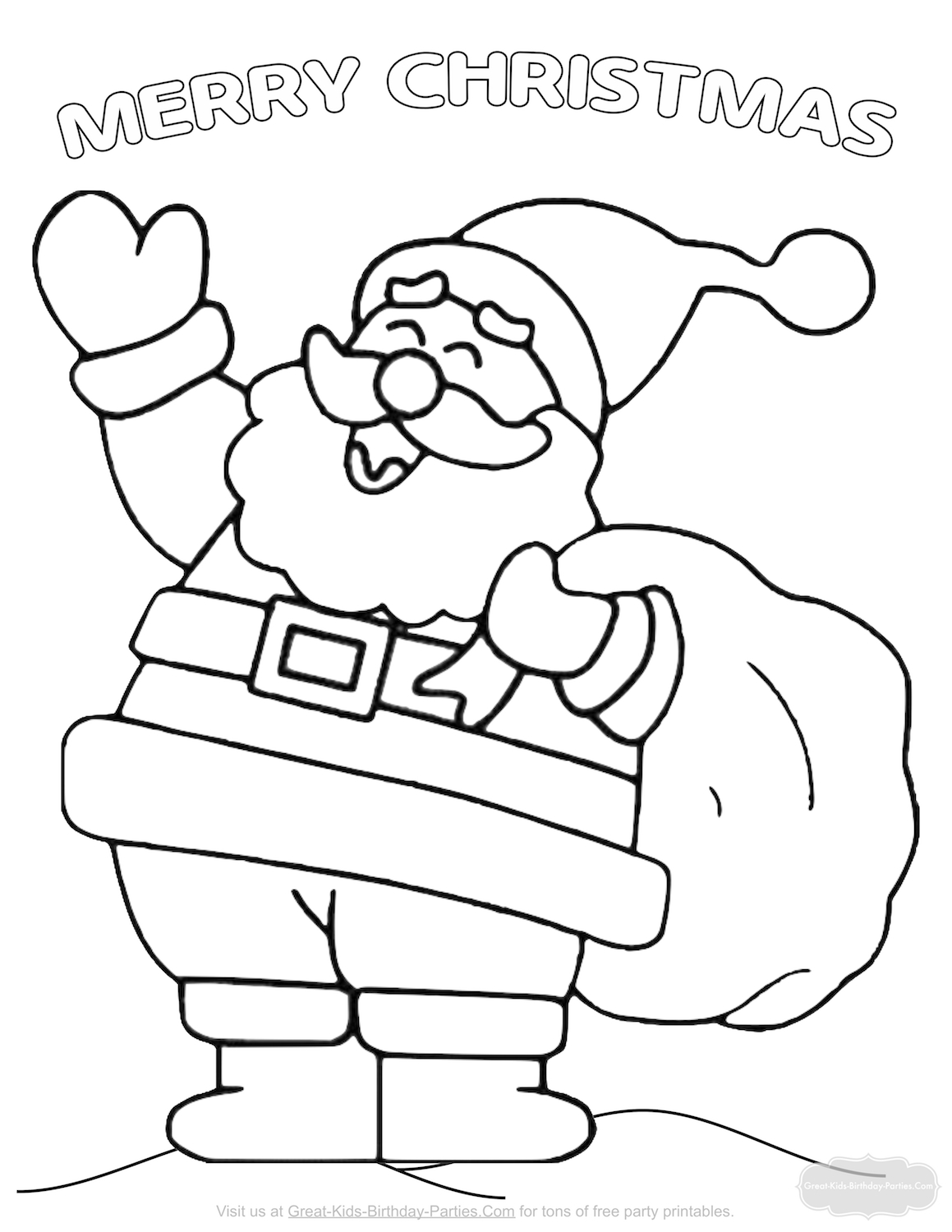 Santa Coloring Pages Printable Free Free Printable A To Z