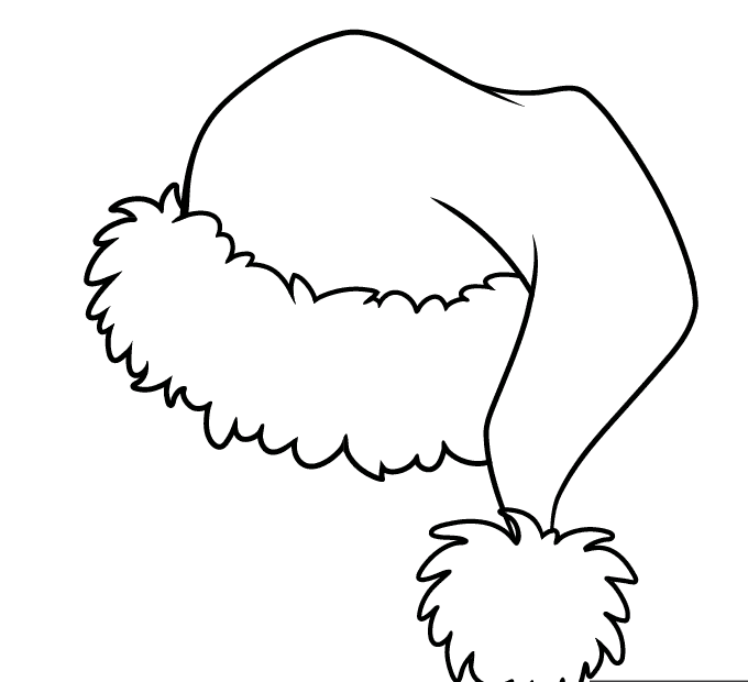 Santa Hat Coloring Page Easy Drawing Guides