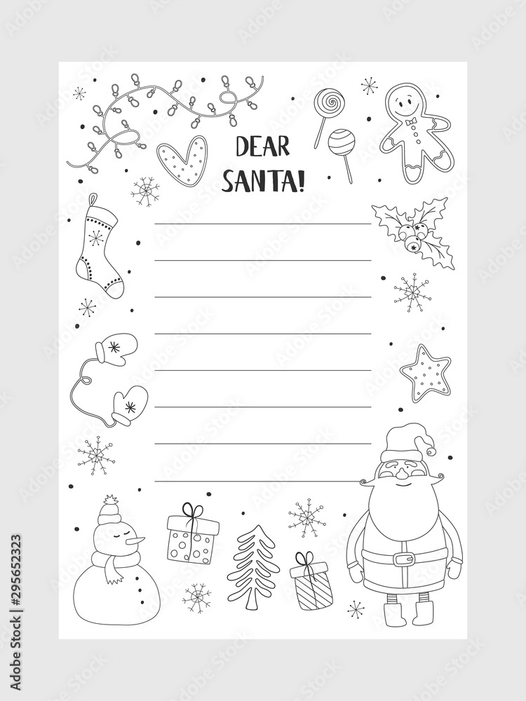 Santa List Coloring Page Printable Printable Free Templates