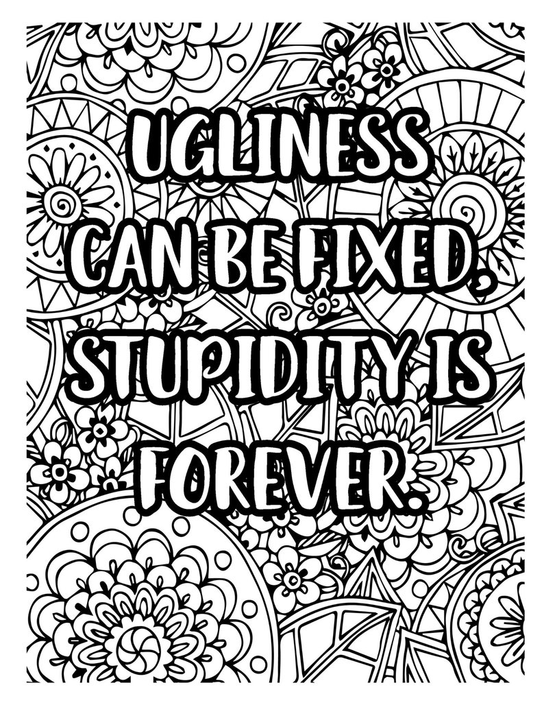 Sarcastic Coloring Pages For Adults Printable Funny Quotes Coloring 
