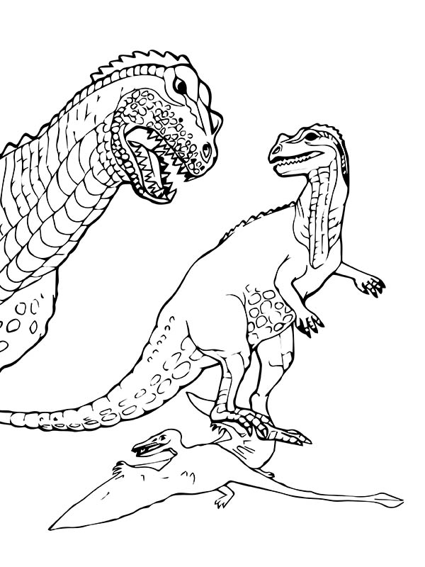 types of dinosaurs coloring pages