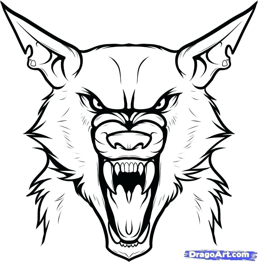 scary wolf coloring pages