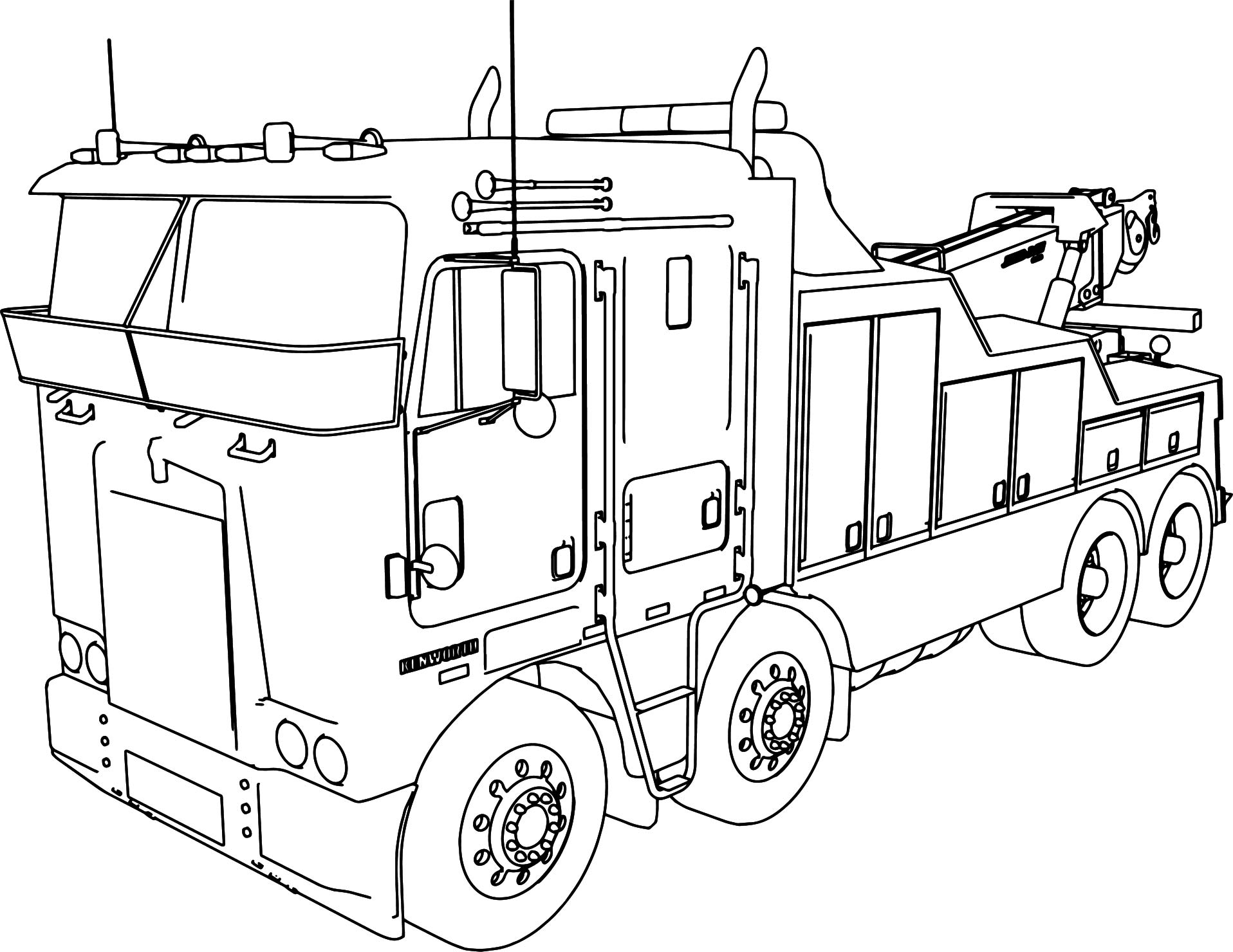semi truck printable color page