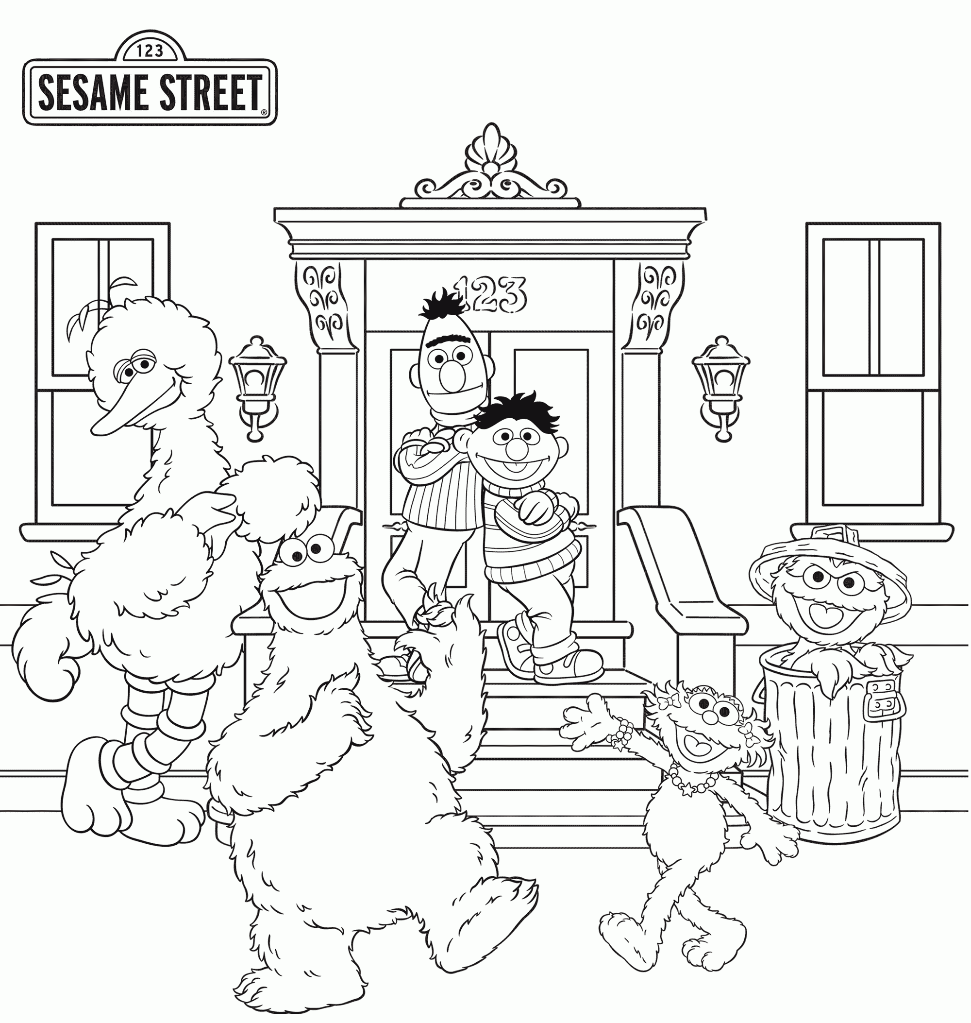 free sesame street coloring pages