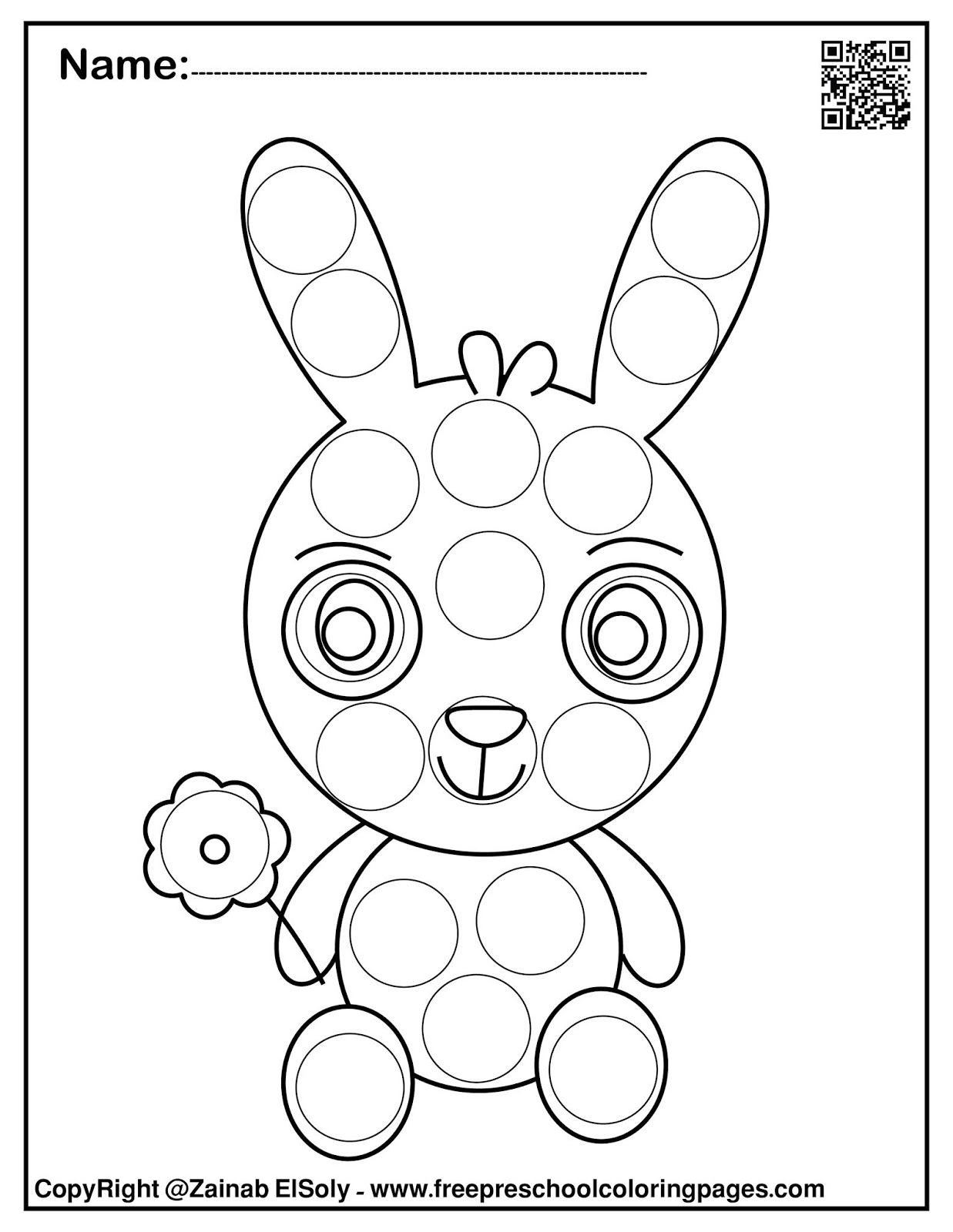 Set Of Spring Dot Marker Free Coloring Pages