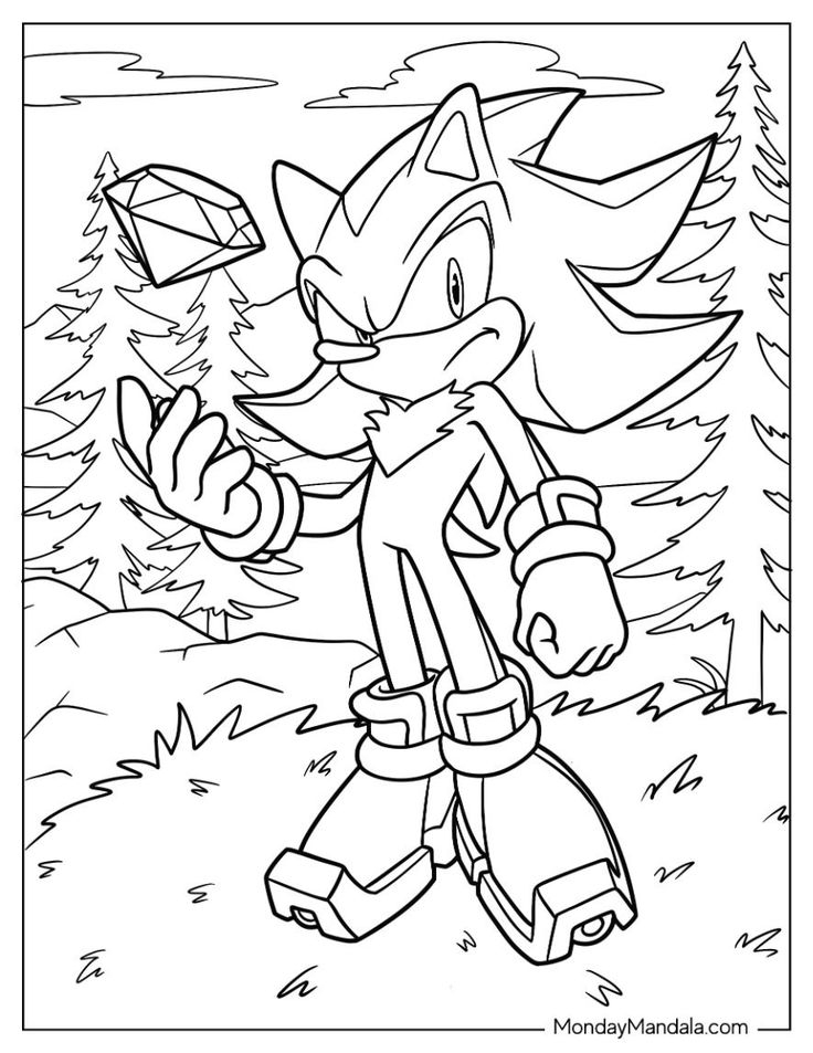 Shadow Sonic Coloring Pages Free PDF Printables Coloring Pages 