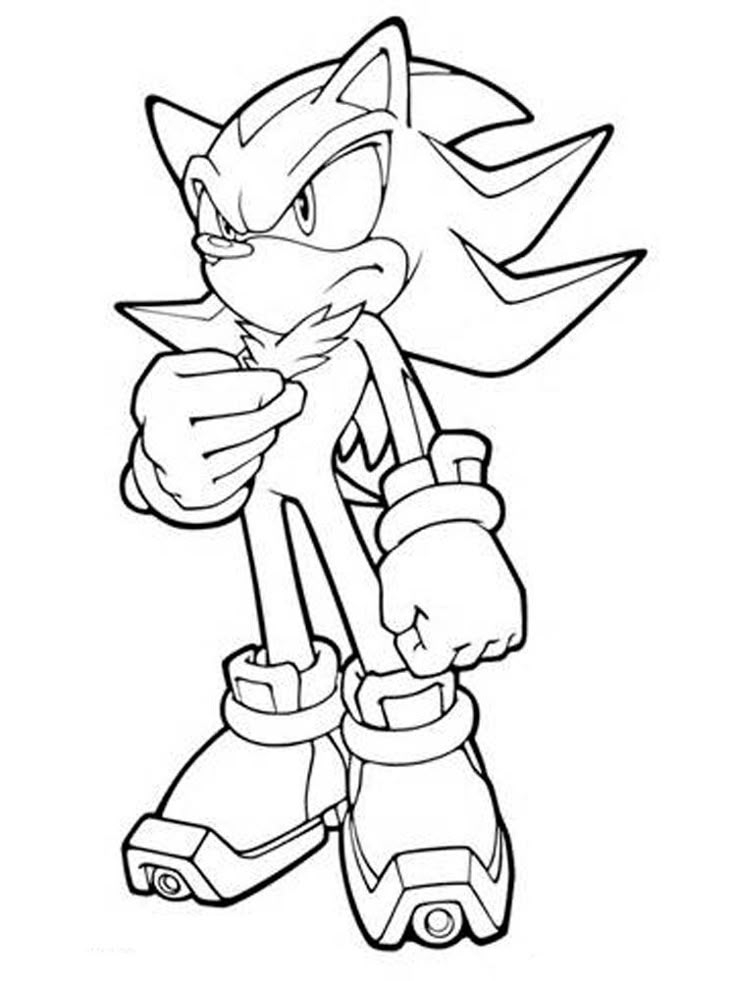 Shadow The Hedgehog Coloring Pages Free Printable Shadow The Hedgehog 