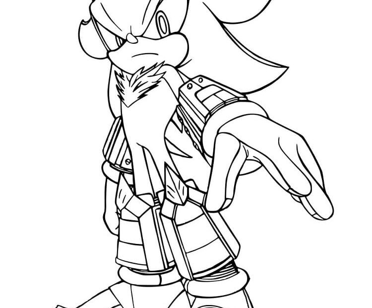 Shadow The Hedgehog From Sonic Coloring Page Free Printable Coloring
