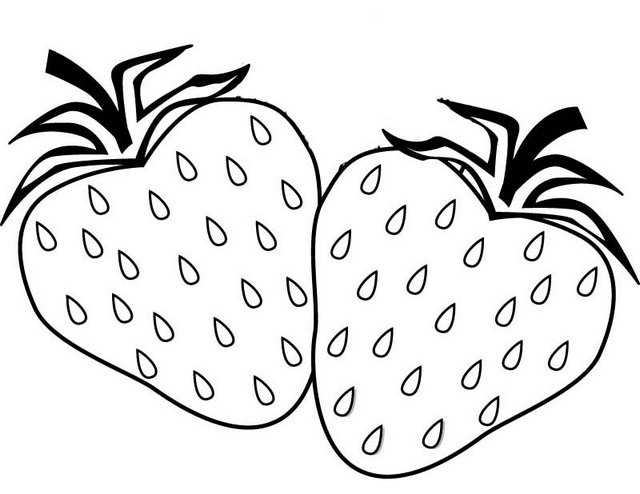 Simple And Easy Strawberry Coloring Page From Eva Mitraland