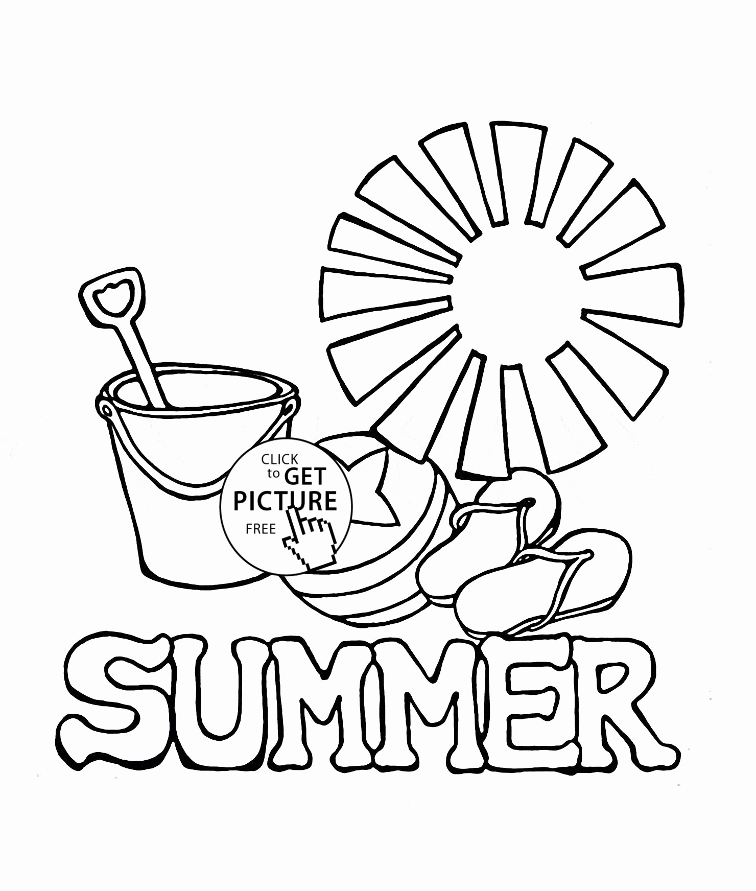 simple beach coloring pages