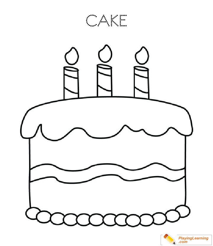 Simple Birthday Cake Coloring Page