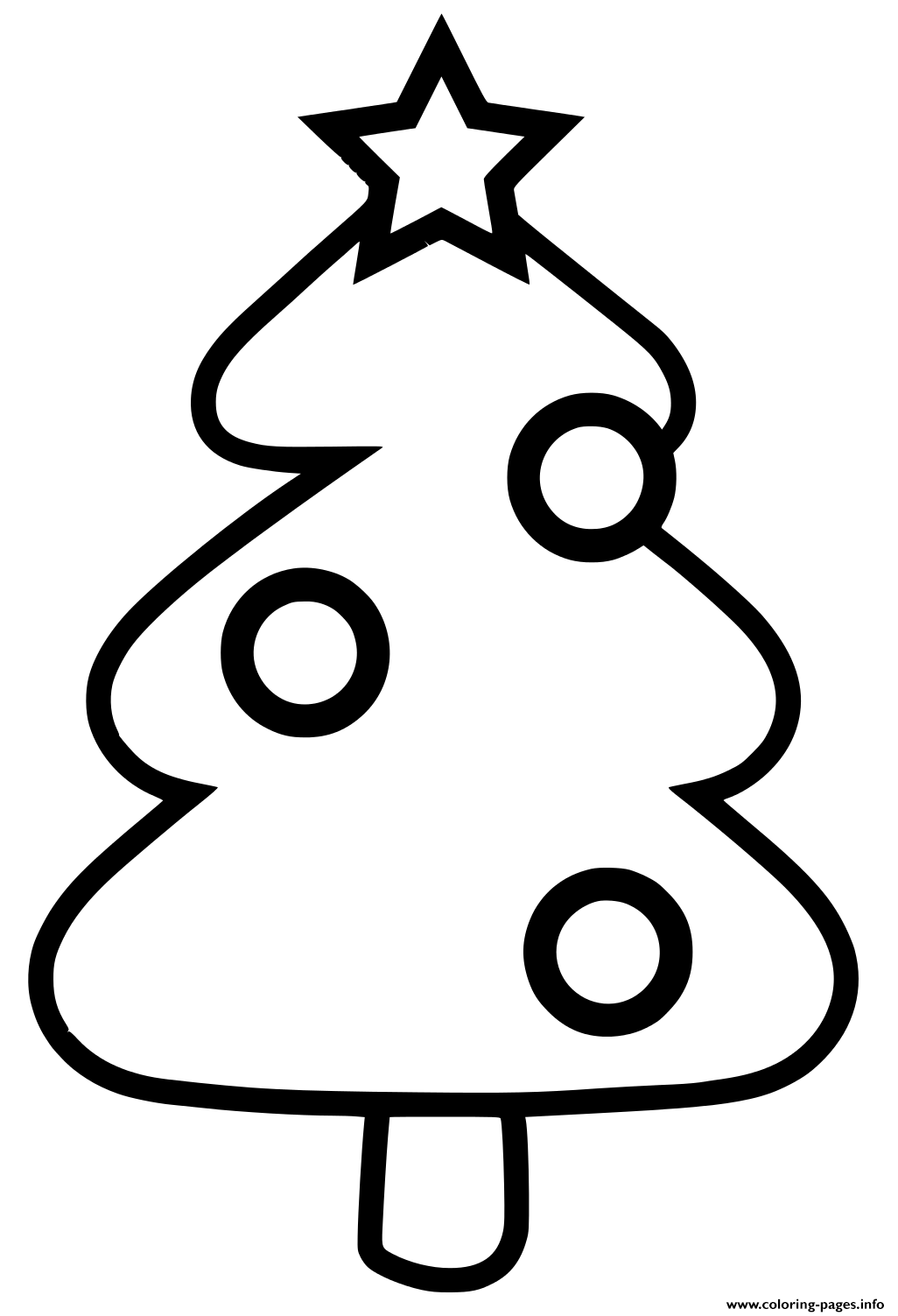 Simple Christmas Tree Coloring Coloring Pages