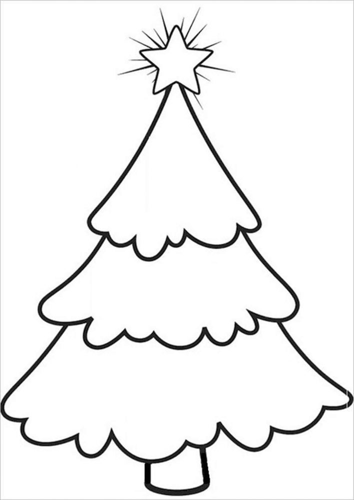 Simple Christmas Tree Coloring Page Coloring Pages