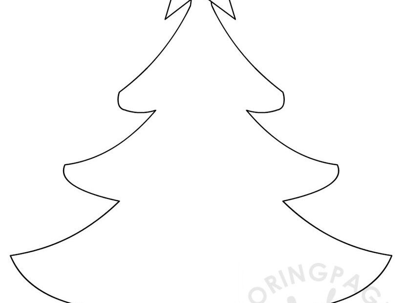 Simple Christmas Tree Template Coloring Page