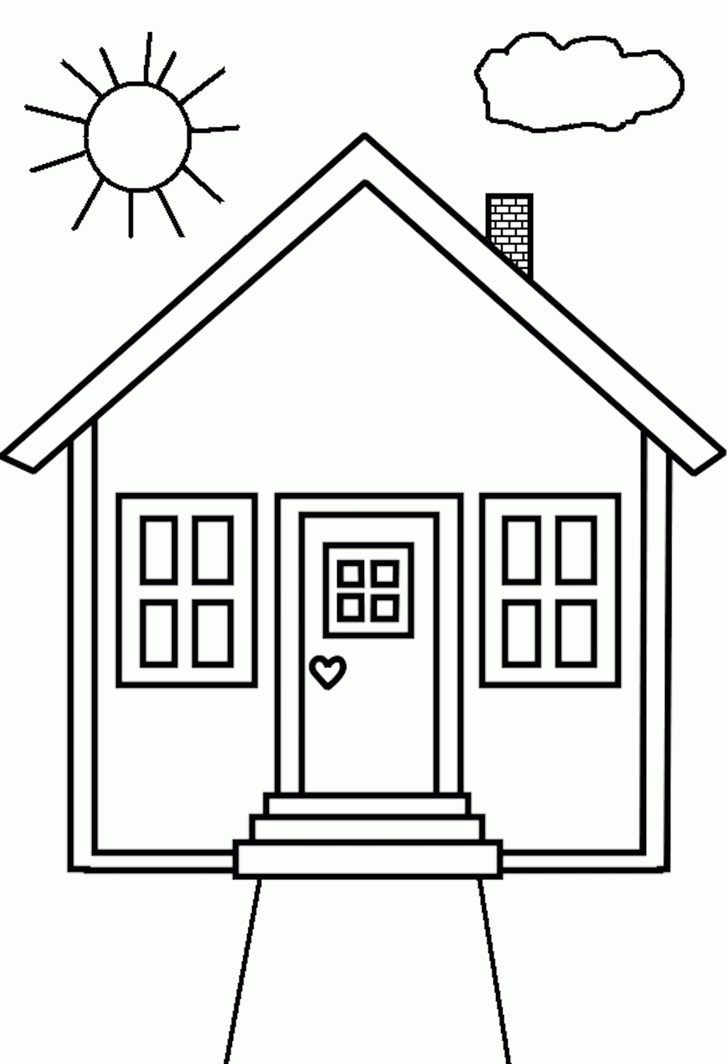 Simple Coloring Pages Pdf To Print Coloringfolder House 