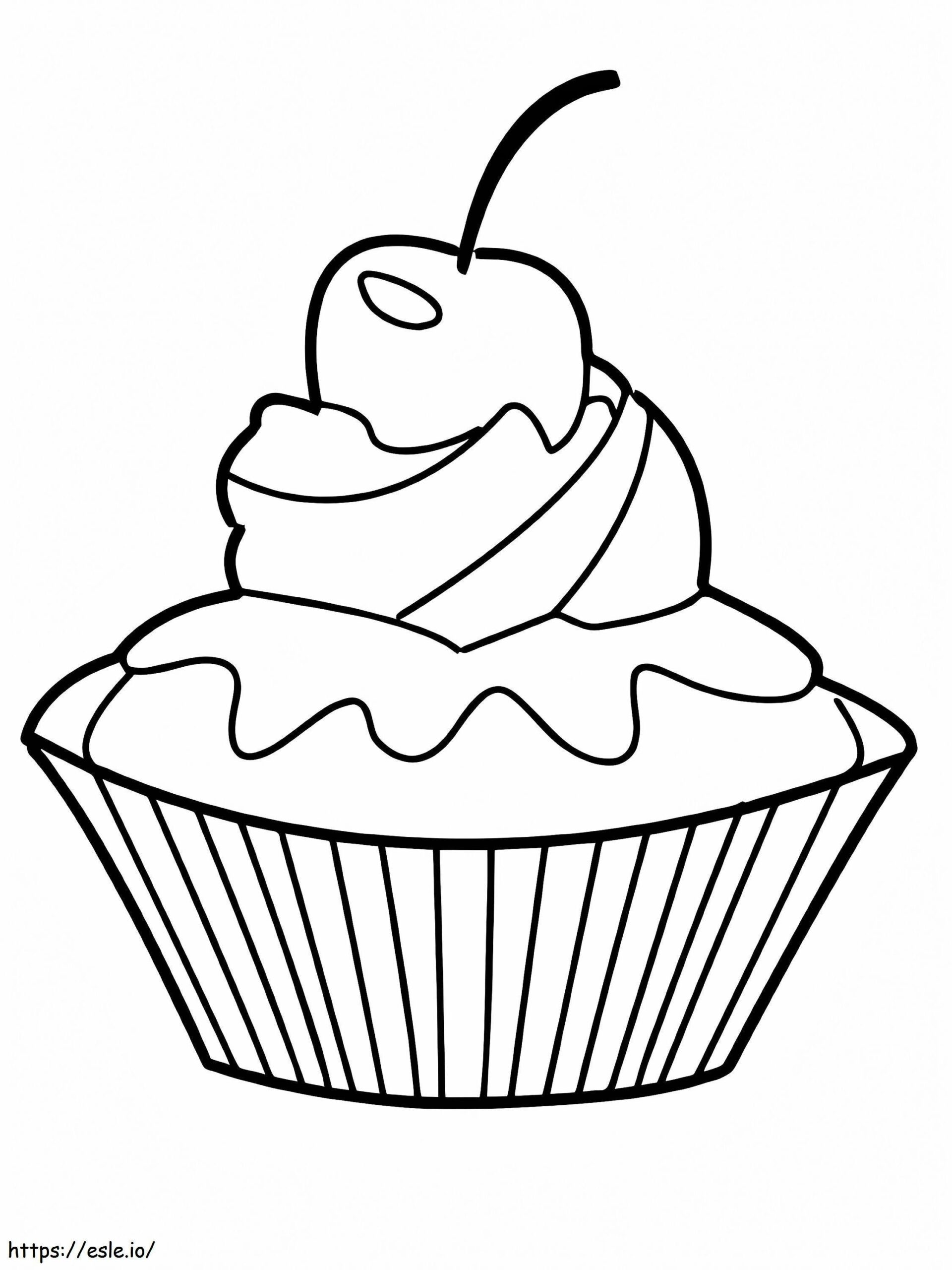 Simple Cupcake Coloring Page Simple Cupcake Coloring Page