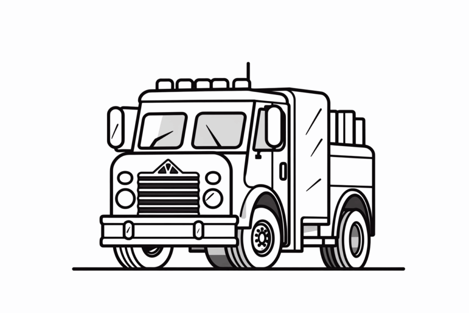 Simple Fire Truck Coloring Page Coloring Page