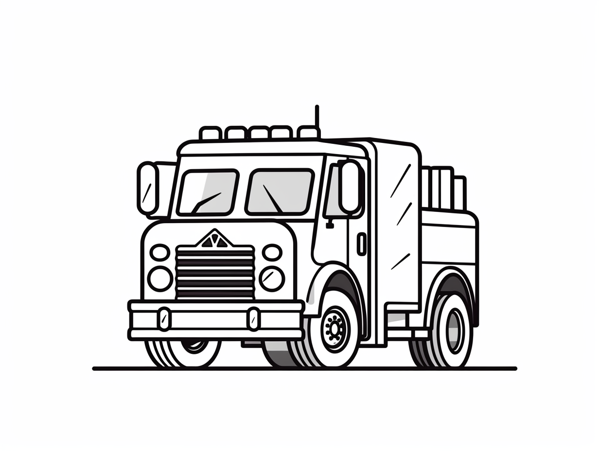 Simple Fire Truck Coloring Page Coloring Page