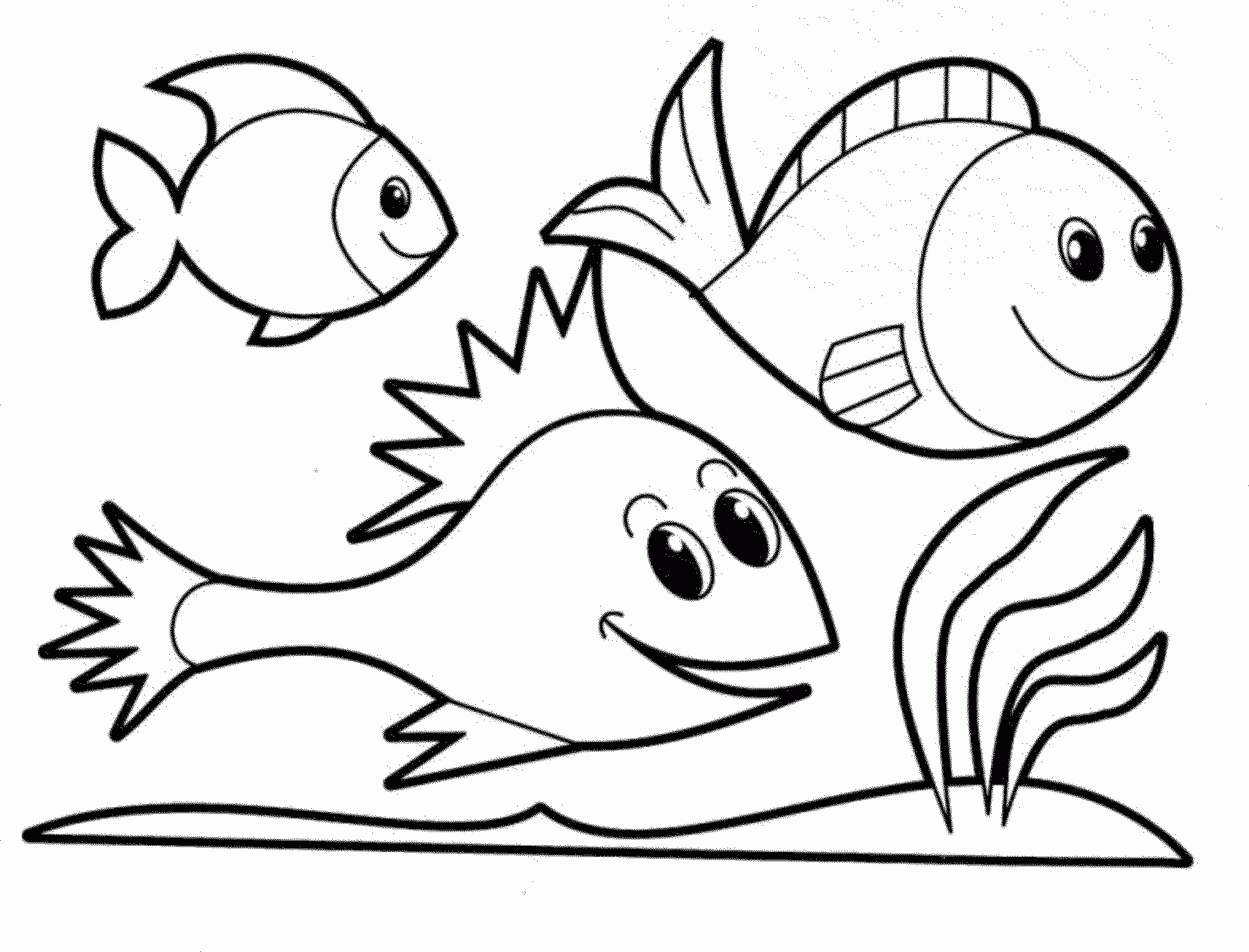 Simple Fish Coloring Pages Coloring Home