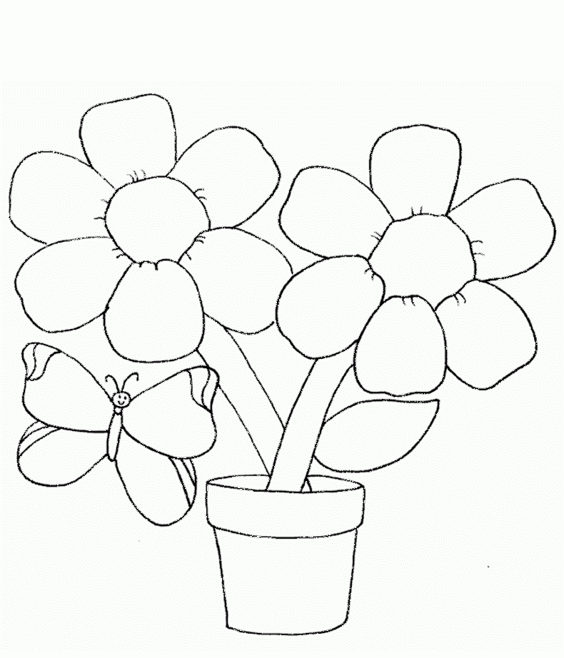 Simple Flower Coloring Pages Coloring Home