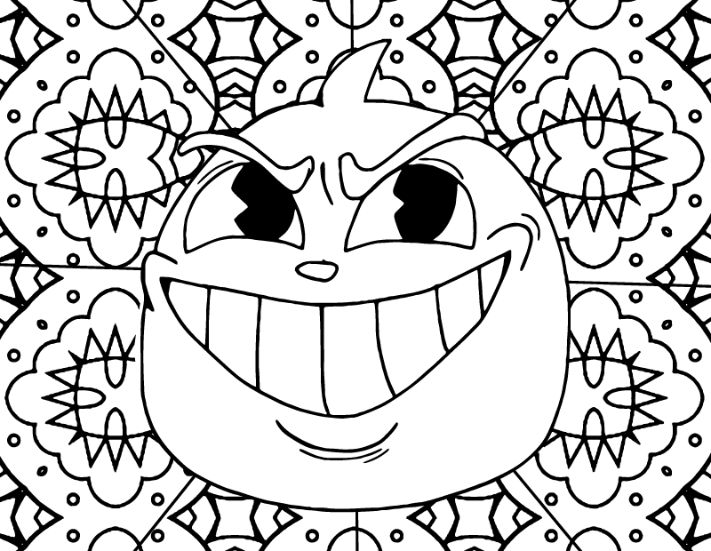 Simple Funny Adult Coloring Page