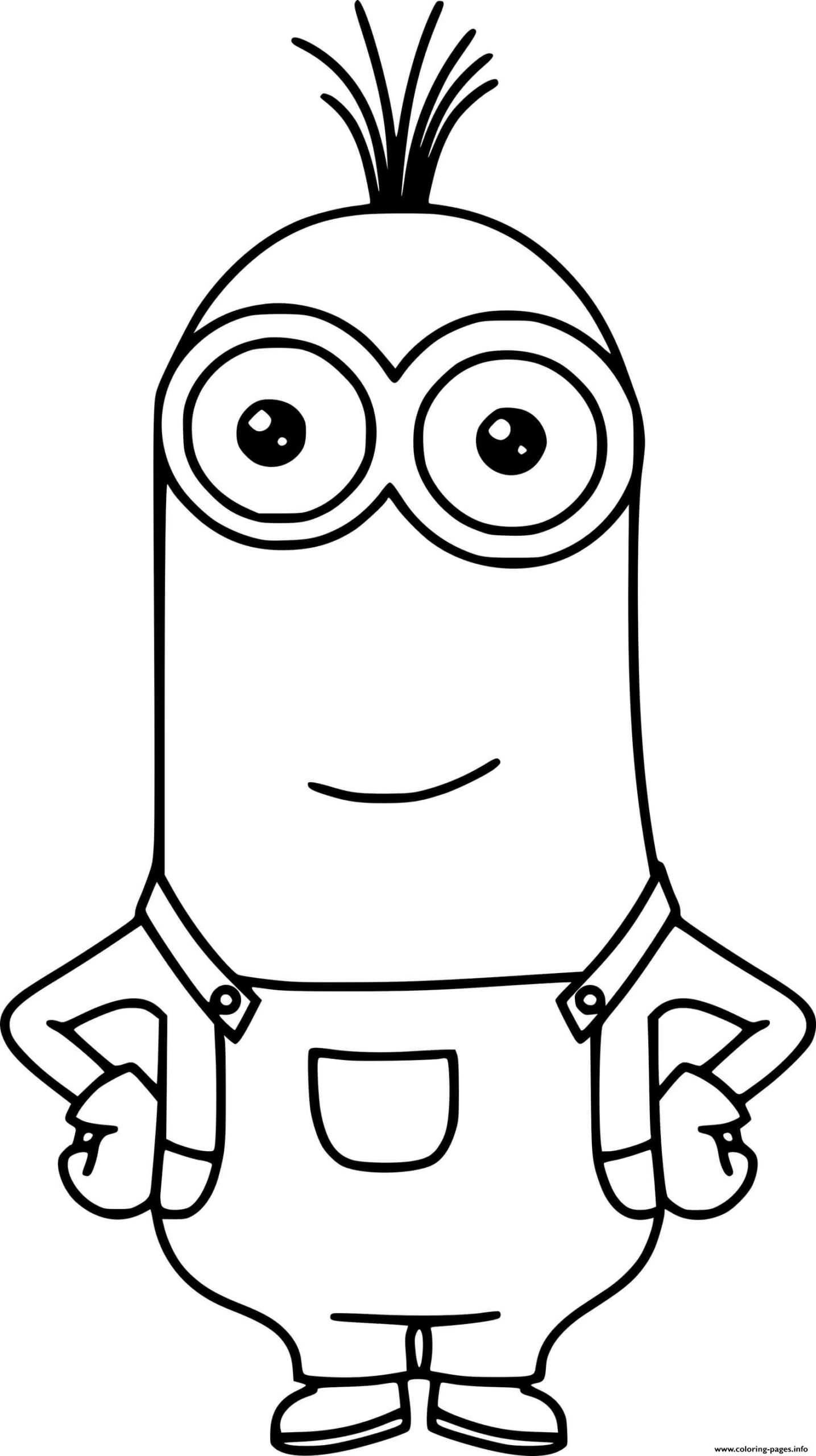Simple Kevin Minion Coloring Page Printable Simple Kevin Minion Coloring Page Printable