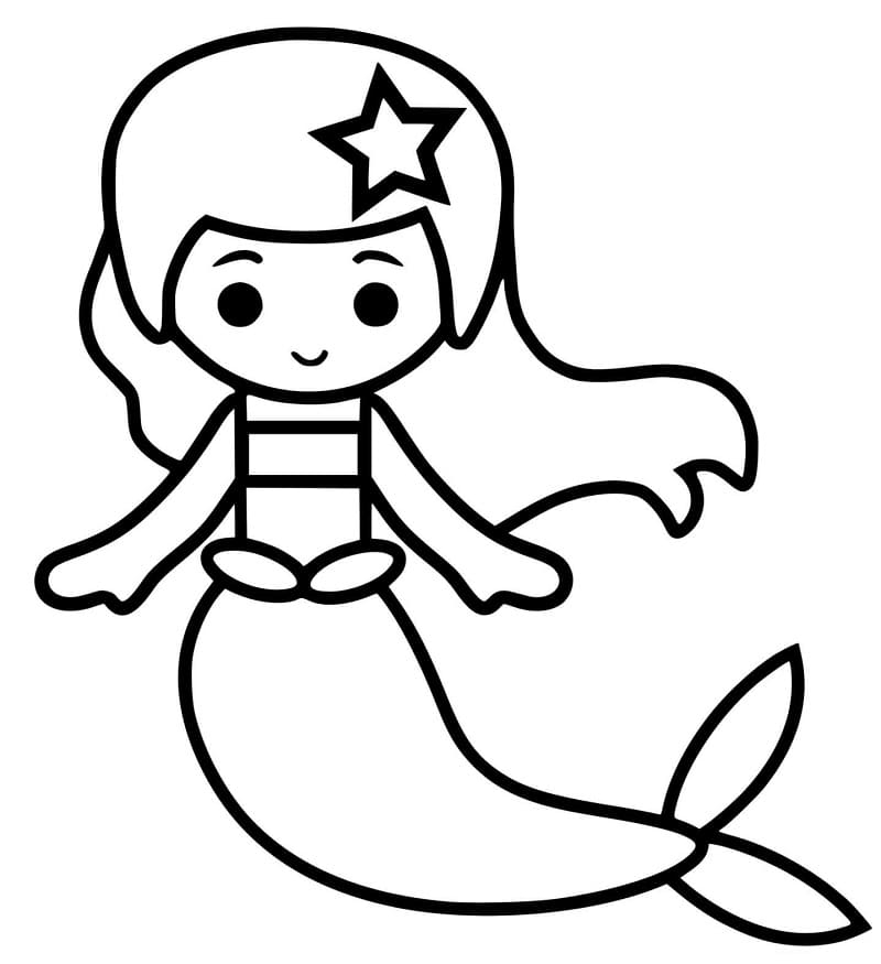 Simple Mermaid Coloring Page Free Printable Coloring Pages For Kids