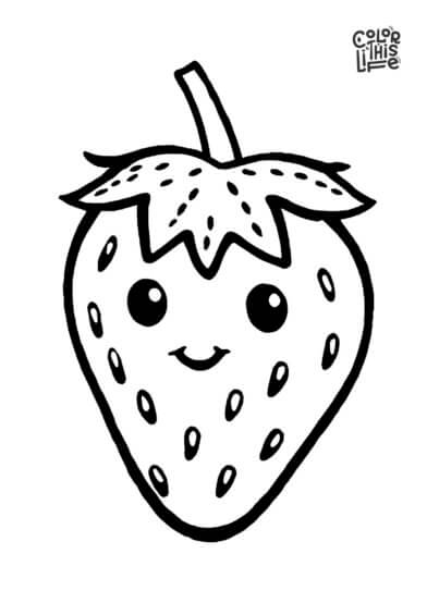 Simple Strawberry Coloring Page Printable Color This Life