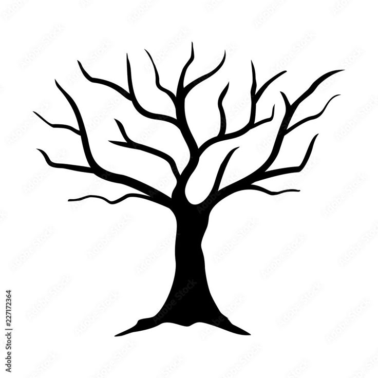 Simple Tree Silhouette Drawing