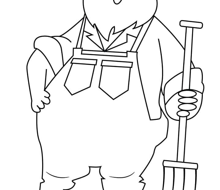Smiling Farmer Coloring Page Free Printable Coloring Pages For Kids