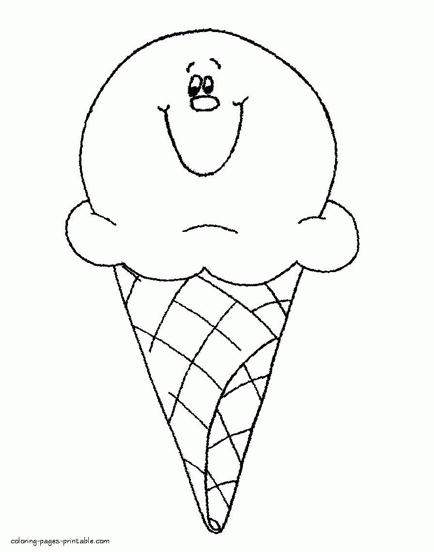 Smiling Ice Cream Coloring Page COLORING PAGES PRINTABLE COM Smiling Ice Cream Coloring Page COLORING PAGES PRINTABLE COM