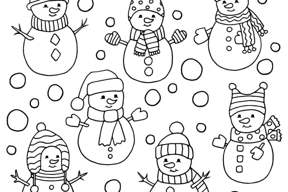 Snowman Coloring Pages For Kids Adults 10 Printable Coloring Pages