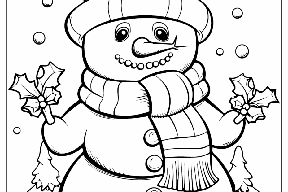 Snowman Free Coloring Page Free Printable Coloring Pages