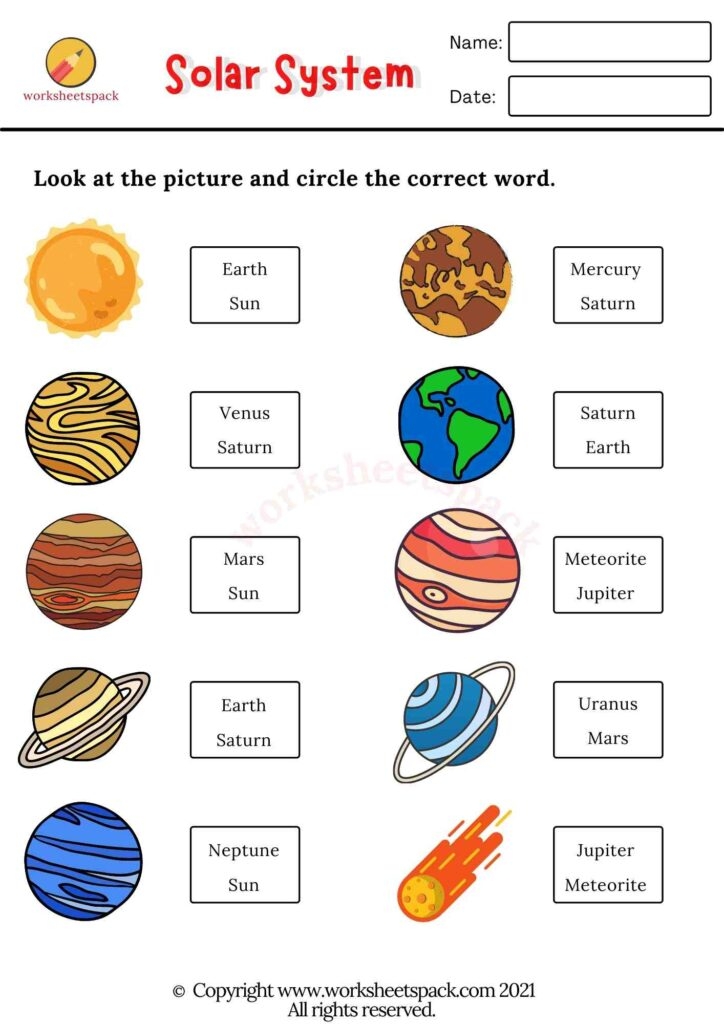 Solar System Worksheets PDF Worksheetspack Worksheets Library