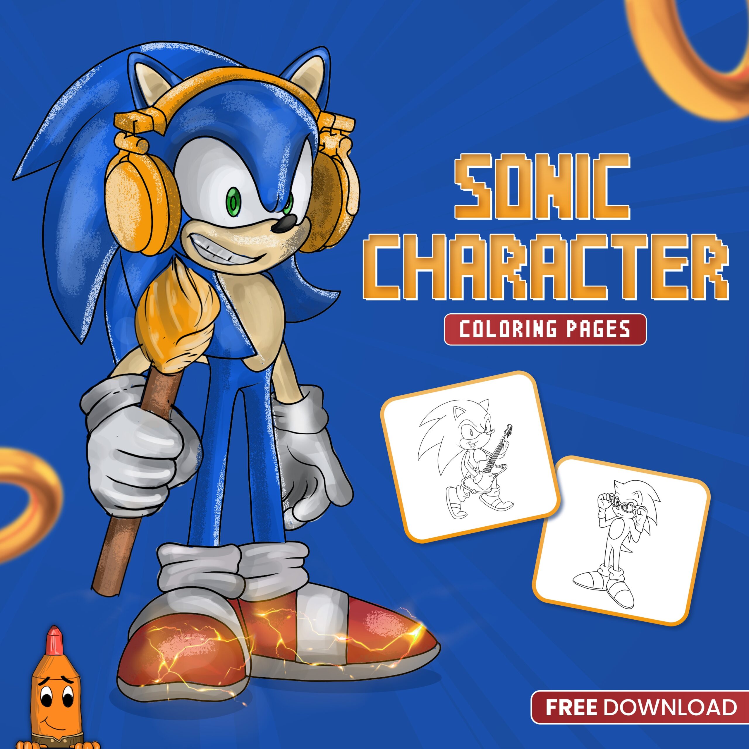 free Sonic colouring pages