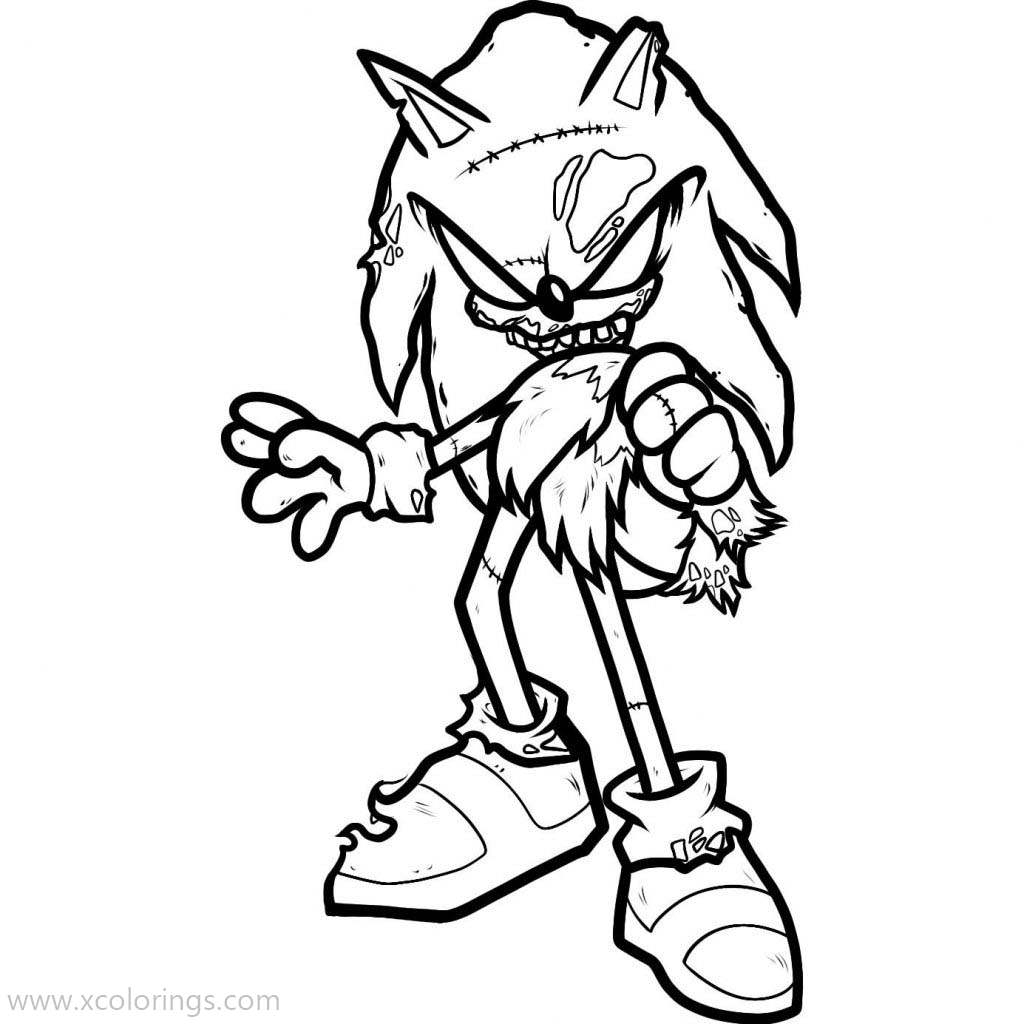 Sonic Exe Coloring Pages Werewolf XColorings