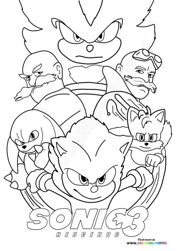 printable coloring page of Sonic