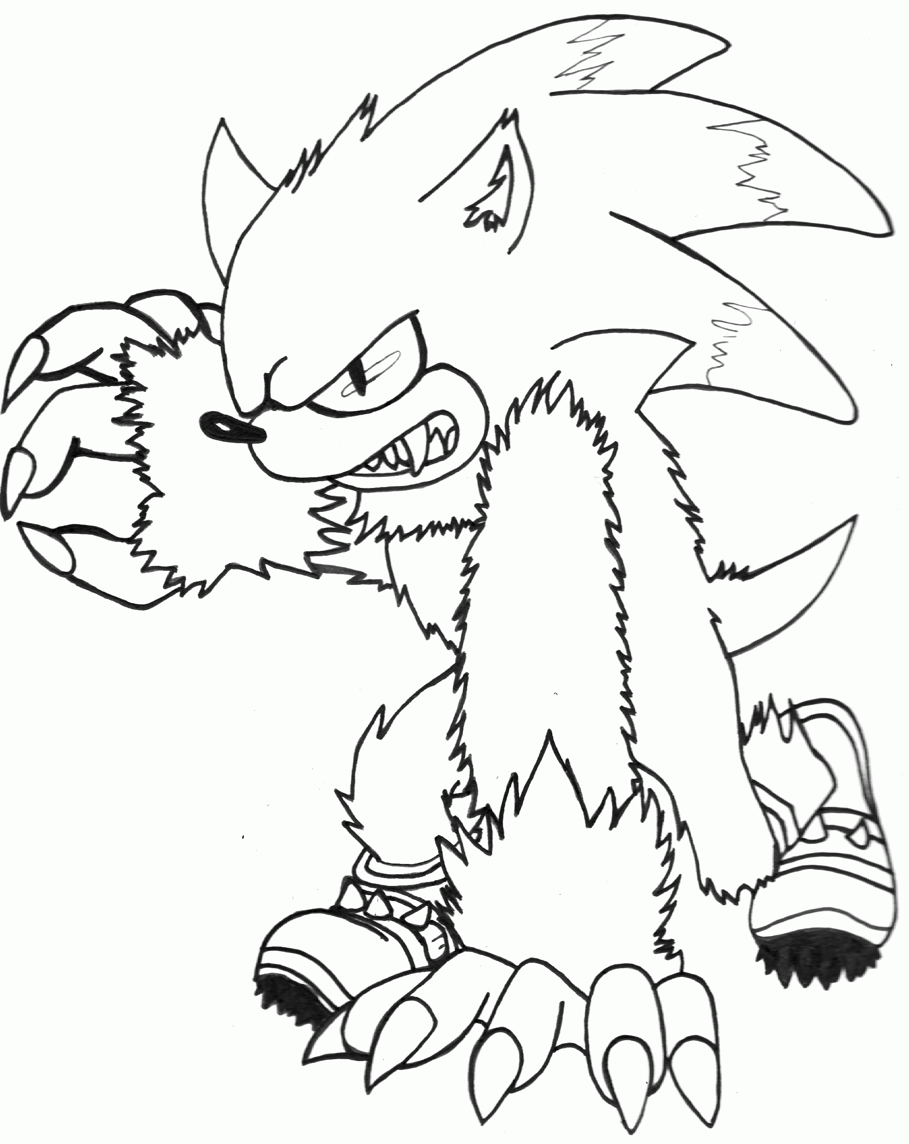 sonic werewolf coloring pages