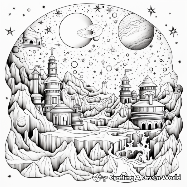 space coloring pages for adults
