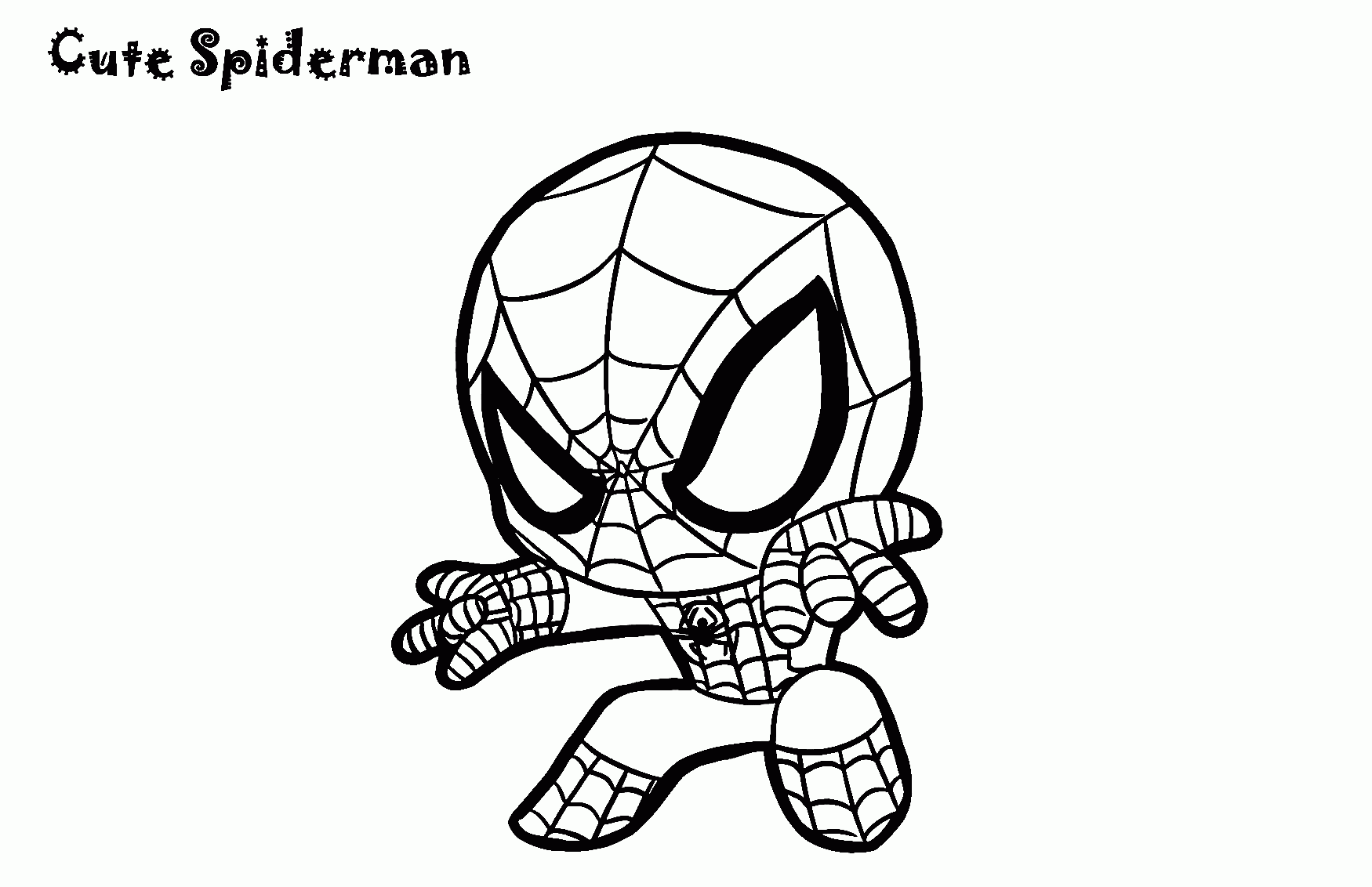 spider man easy coloring page
