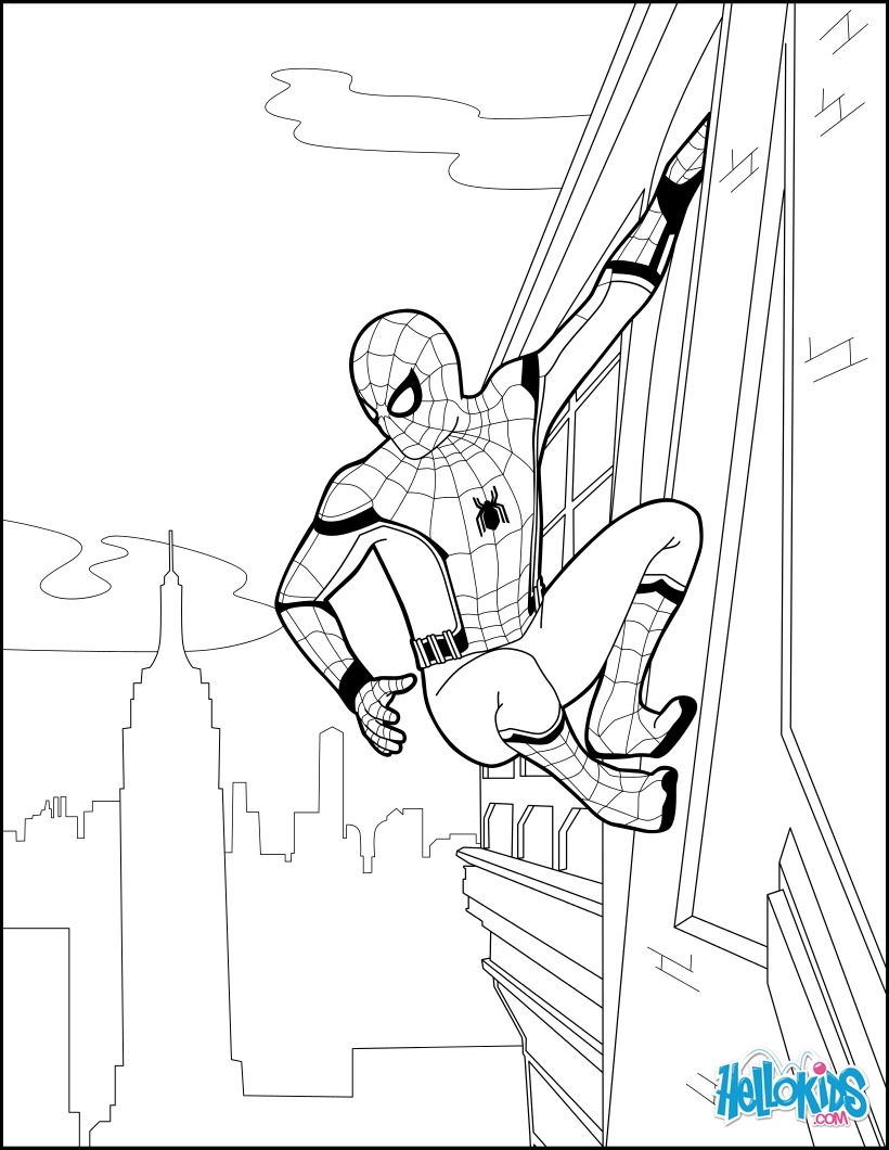 Spider man Homecoming 2 Coloring Pages Hellokids