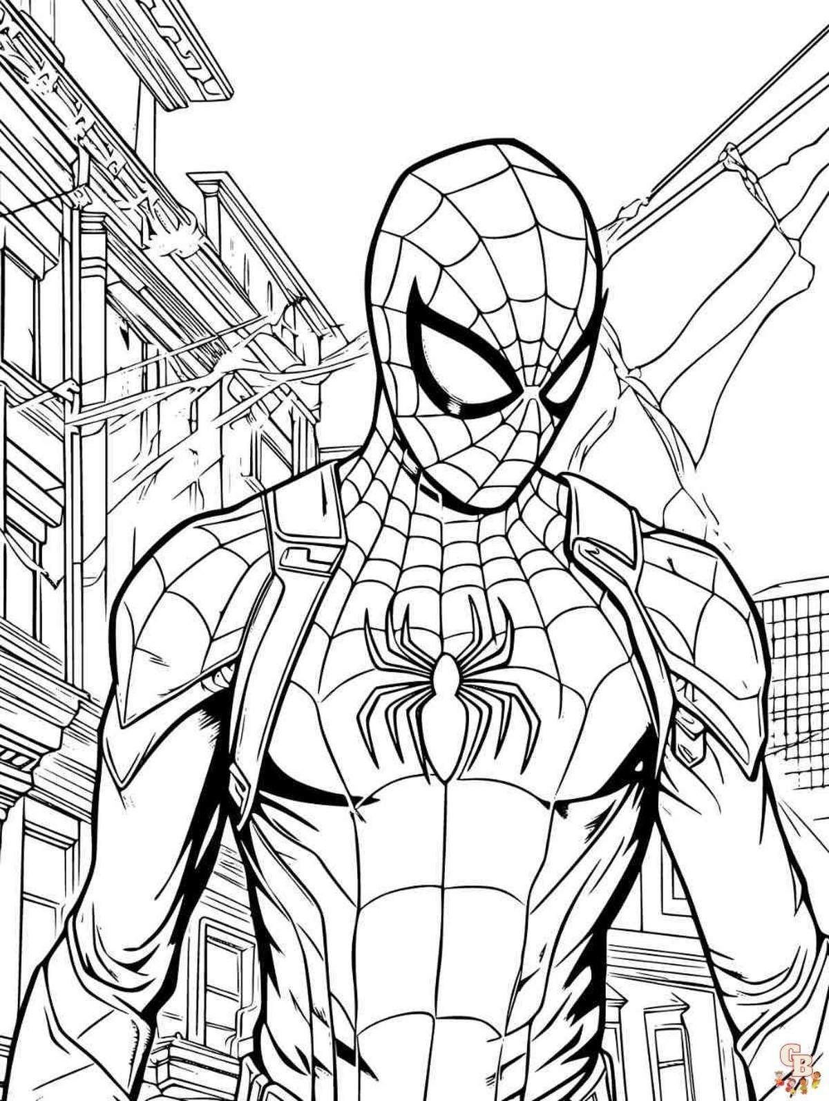 spider man coloring pages hard