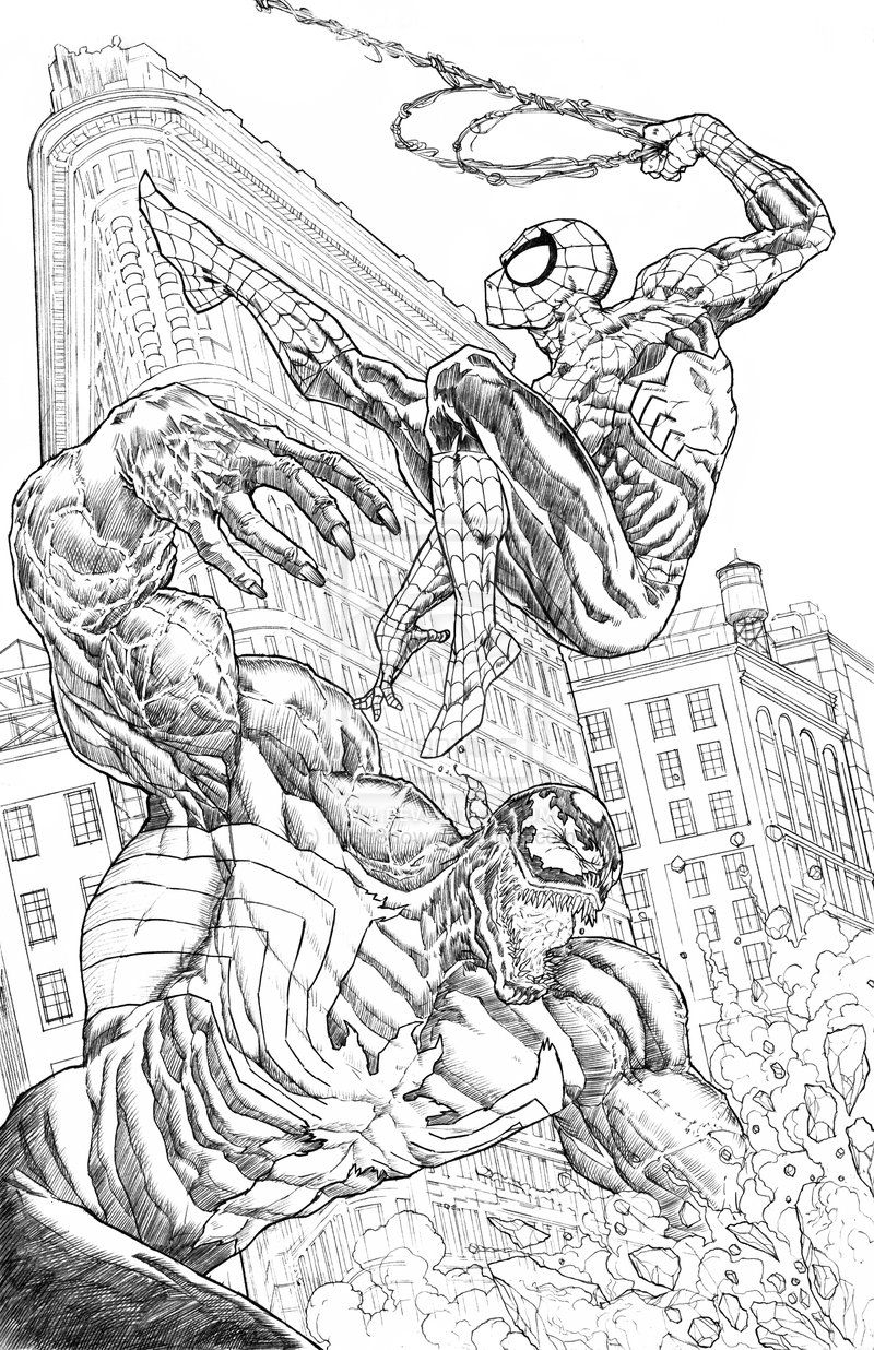 Spiderman And Venom Coloring Pages Free Coloring Home