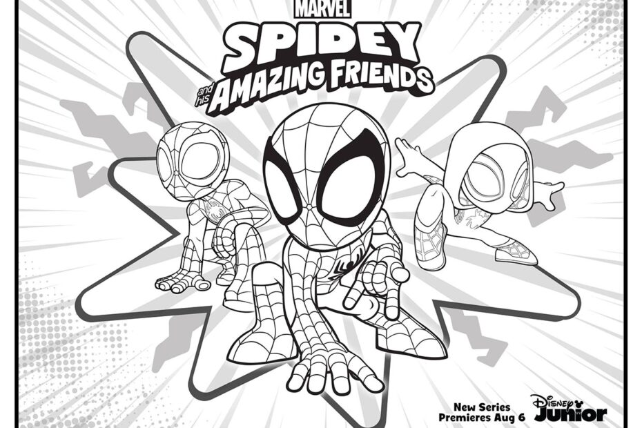 Spidey With Friends Coloring Pages For Kids
