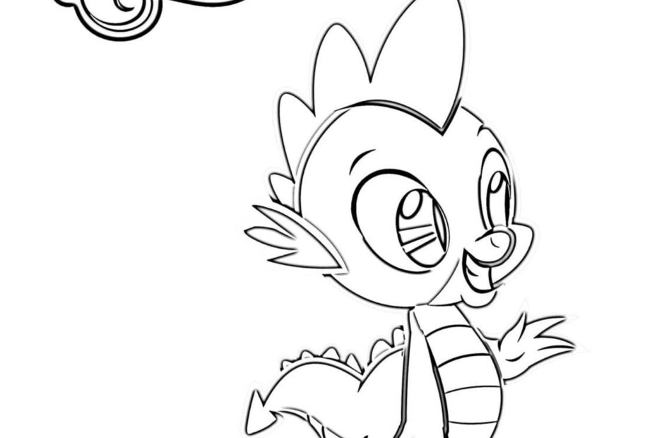 Spike MLP Coloring Page Printable