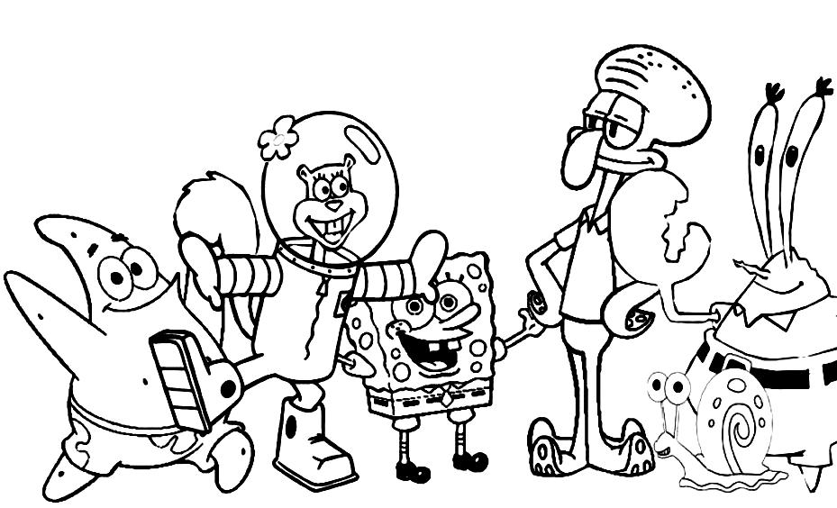 spongebob characters printable pictures
