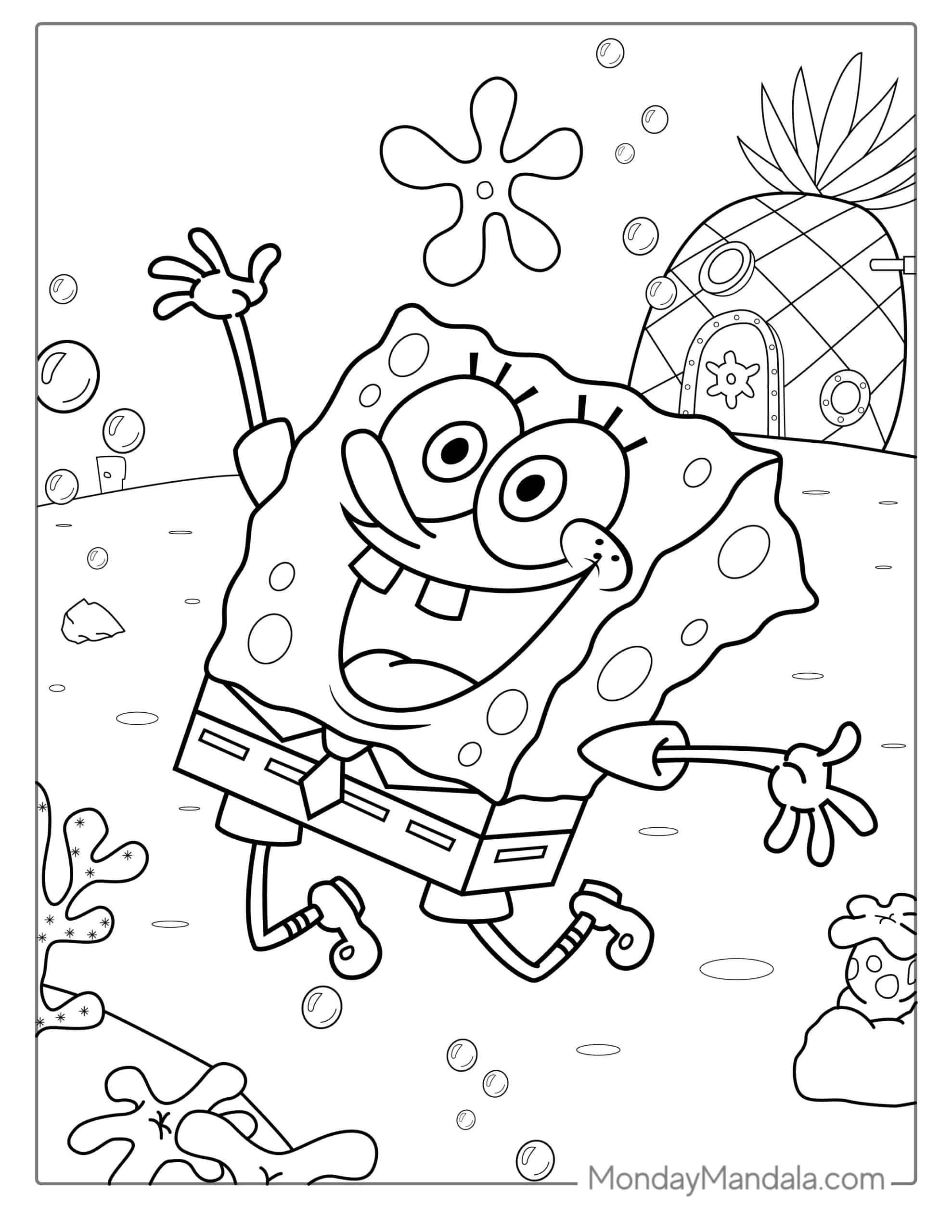 Spongebob Coloring Page Printable Printable Calendars AT A GLANCE